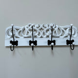 Whitewashed Carved Wall Hooks 59cm