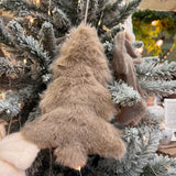 Faux fur plush Fluffy neutral Taupe hanging tiered Tree 25cm