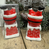 Christmas Ceramic Santa in Chimney Salt & Pepper Holder