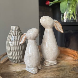 Natural Glazed Speckled Bunny Decorations&nbsp;
Available in 2 sizes: Small 8.7cm &amp; Large 20.7cm