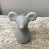 Ceramic Mouse Hanging Decoration in White or Grey