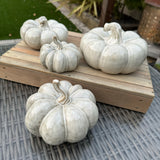 Beige Mottled Ceramic Pumpkins - Large