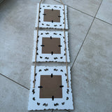 Whitewashed Carved Square Triple hanging Photo Frames