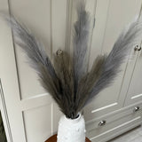 Feathered Artificial Spray pack of 3 - Grey 98cm