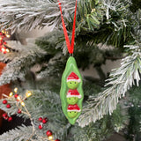 Christmas Hanging Decoration - Peas In A Pod 7cm 