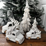 Ceramic LED Christmas Car carrying a tree - 3 sizes