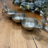 Elegant Standing Silver Reindeer Trio Dishes