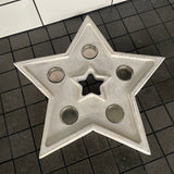 Whitewashed Wooden 37cm Star shaped 5 light holder 