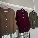 Cashmere-like Batwing Cardigan - Merlot