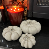 Beige Mottled Ceramic Pumpkins - Large