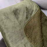 Malini Cosy Super Soft Fleece throw with Sherpa Reverse 150x200cm Colour - Olive