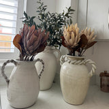 Off White Roman Ceramic Jug with twisted handles H29cm