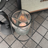 Wired Glass Diamond Small Lantern