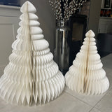 White Honeycomb Paper Trees - 50cm or 70cm A WOW simple statement tree decoration; lovely, timeless and stylish accessory for your home this Christmas. These honeycomb trees made out of sturdy paper make a beautiful contemporary touch to your home.