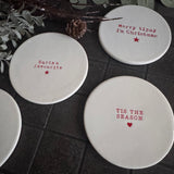 Christmas White Ceramic Coaster  - Santa's favourite