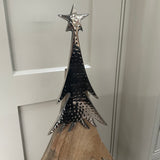 Wooden Christmas Tree with Silver detail on the top