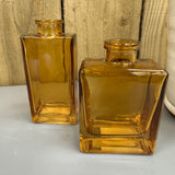 Small Glass Bottle Vases Amber - 2 sizes