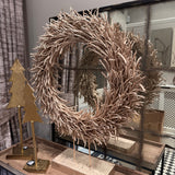 Gold Twig wreath on stand H75cm