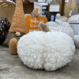 Small Soft Sherpa Pumpkins in Taupe or White
