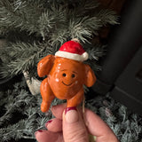 Fun Christmas ceramic Hanging Decoration
Turkey wearing a santa hat &amp; a big smiling face 8cm