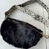 Eliza Gracious - Faux Fur Crossbody Bag Black