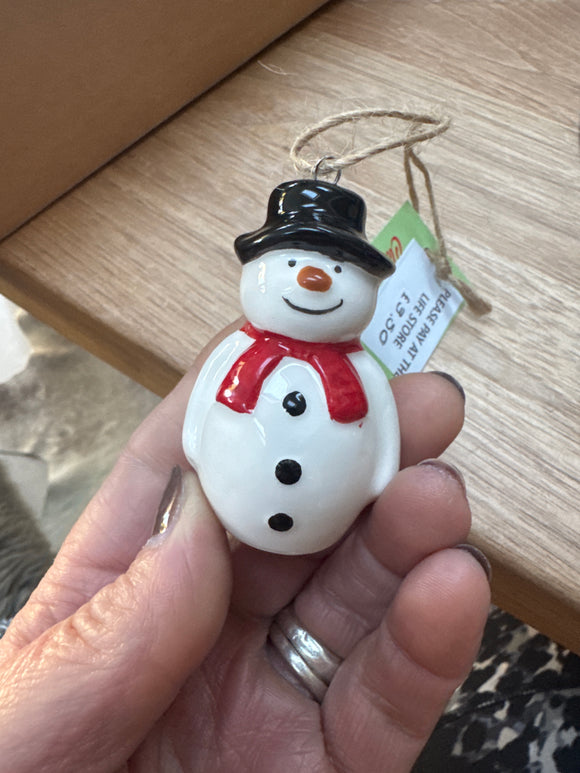 Ceramic hanging Snowman Tree decoration