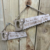 Wooden Saw Shaped Quotable Sign - 'Best Grandad....'