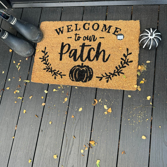 Natural Doormat - 'Welcome to our Patch'