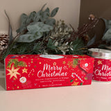 Best Kept Secrets Christmas - The Red One 3 Lites Collection
Red Christmas themed gift box with the quote - 'Merry Christmas'&nbsp;
3 fragrances with sprinkles of glitter &amp; tiny gems for that pretty finishing touch;

Mulled cranberries &amp; orange - Rich red fruits with zingy orange &amp; rhubard

Sparkling snowflakes - Fresh aromas of Bergamot, Sandalwood &amp; Neroli

Warm Gingerbread - Festive ginger with cloves &amp; nutmeg