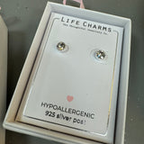Life Charms the Thoughtful Jewellery Co.
Silver plated stud hypoallergenic Earrings collection;
Diamond crystal Silver plated Stud earrings