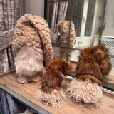 Gonk Head with long Brown fluffy hat - 2 sizes