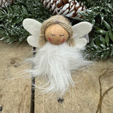 Fabric Small Sitting White Angel - Large