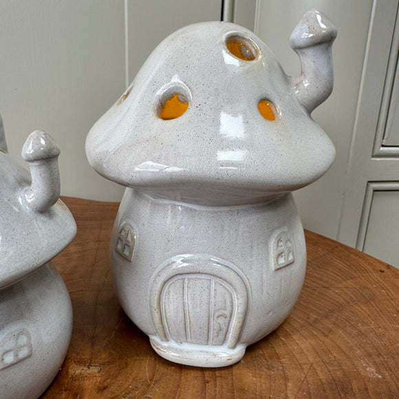 Rustic LED Mushroom House Decoration - Large