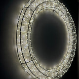 Silver Light Up Round Wreath 60cm