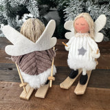 Fabric Skiing Angels - 2 colours