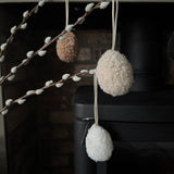 Soft Easter Hanging Sherpa Eggs 9x7cm
Available in 3 Neutral colours - Brown, Beige &amp; White/cream