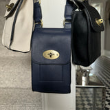 Faux Leather Mini Body Bag - Navy