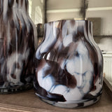 Brown & White Tortoiseshell Effect Glass Vases - 2 styles