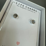 Life Charm Earrings - Silver Stud Earrings