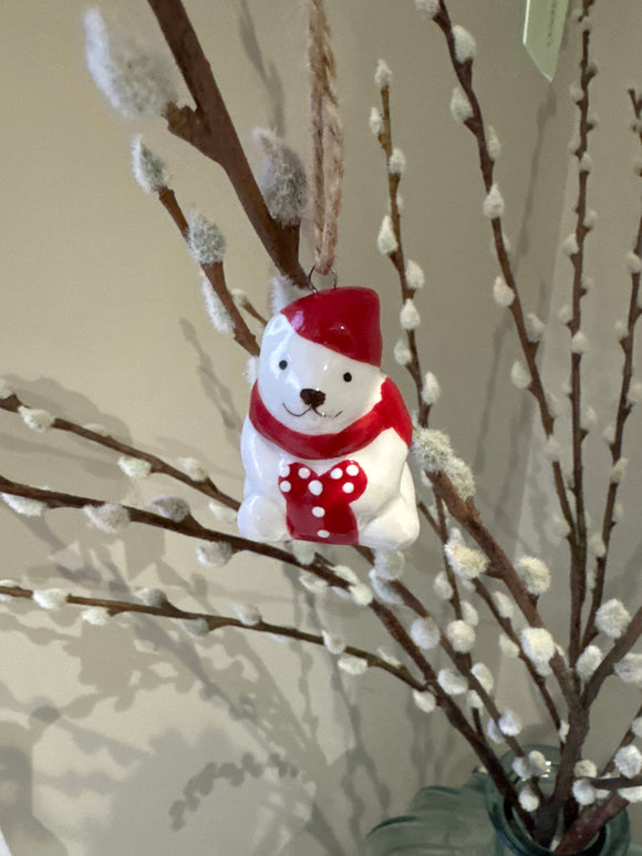Ceramic small Polar Bear Hanging Ornament