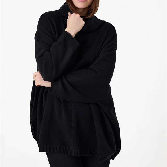 Cashmere-Like Mini Cable Roll Neck Jumper 
Everyday comfort & ideal for layering up when colder
Colour - Black