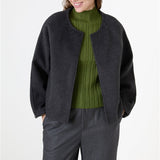 Wool Blend Boxy Round Neck Raglan Jacket
Everyday comfort &amp; easy wearing extra layer&nbsp;
Available in 2 sizes - Small/Medium &amp; Medium/Large
Colour - Charcoal