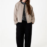 Wool Blend Boxy Jacket - Charcoal