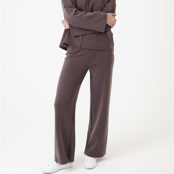Luxe Jersey Straight Legged Trouser - Mocha