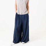 Wide Leg Pleated Palazzo Trouser - Mushroom