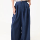 Wide Leg Pleated Palazzo Trouser - Mushroom