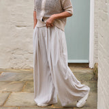 Wide Leg Pleated Palazzo Trouser - Mushroom