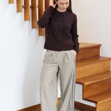 Cashmere-like Patch pocket Shirt - Chocolate