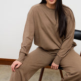 Cashmere-like Oversized Crew Neck Jumper - Mink