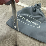 Eliza Gracious - Burnished Silver Elongated Hoop Earrings